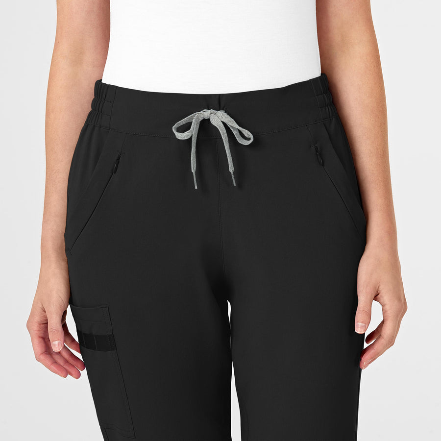 WonderWink RENEW Women's Jogger Scrub Pant - Black waistband detail