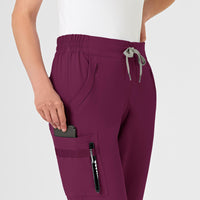 WonderWink RENEW Women's Jogger Scrub Pant - Wine