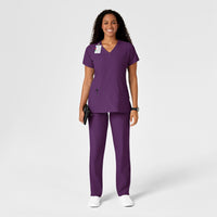 W123 Women's Drawstring Scrub Pant - Eggplant