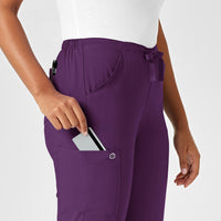 W123 Women's Drawstring Scrub Pant - Eggplant