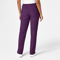 W123 Women's Drawstring Scrub Pant - Eggplant