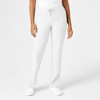 W123 Women's Drawstring Scrub Pant - White