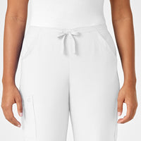 W123 Women's Drawstring Scrub Pant - White