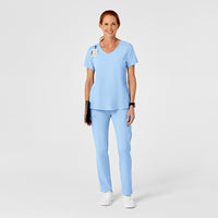 RENEW Women's High Waist Slim Leg Scrub Pant - Powder Blue scrub set