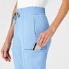 RENEW Women's High Waist Slim Leg Scrub Pant - Powder Blue pocket detail