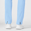 RENEW Women's High Waist Slim Leg Scrub Pant - Powder Blue hemline detail