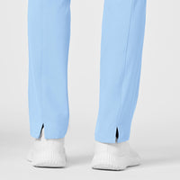 RENEW Women's High Waist Slim Leg Scrub Pant - Powder Blue hemline detail