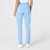 RENEW Women's High Waist Slim Leg Scrub Pant - Powder Blue back view