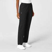 PRO Women's Knit Waist Cargo Scrub Pant - Black