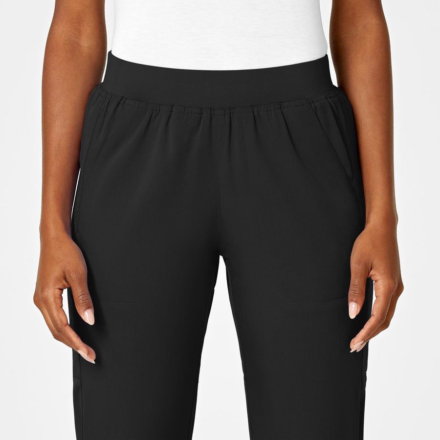 Women's Scrub Pant - Style 555 Black w/ Fold Over Waistband