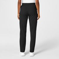 PRO Women's Knit Waist Cargo Scrub Pant - Black