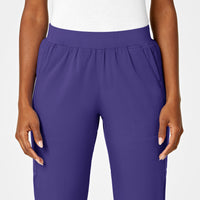 PRO Women's Knit Waist Cargo Scrub Pant - Grape