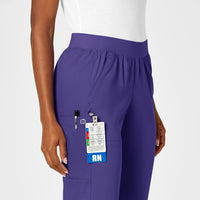 PRO Women's Knit Waist Cargo Scrub Pant - Grape