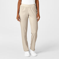 PRO Women's Knit Waist Cargo Scrub Pant - Khaki