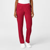 PRO Women's Knit Waist Cargo Scrub Pant - Red