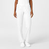 PRO Women's Knit Waist Cargo Scrub Pant - White