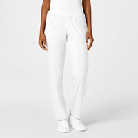 PRO Women's Knit Waist Cargo Scrub Pant - White