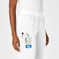 PRO Women's Knit Waist Cargo Scrub Pant - White