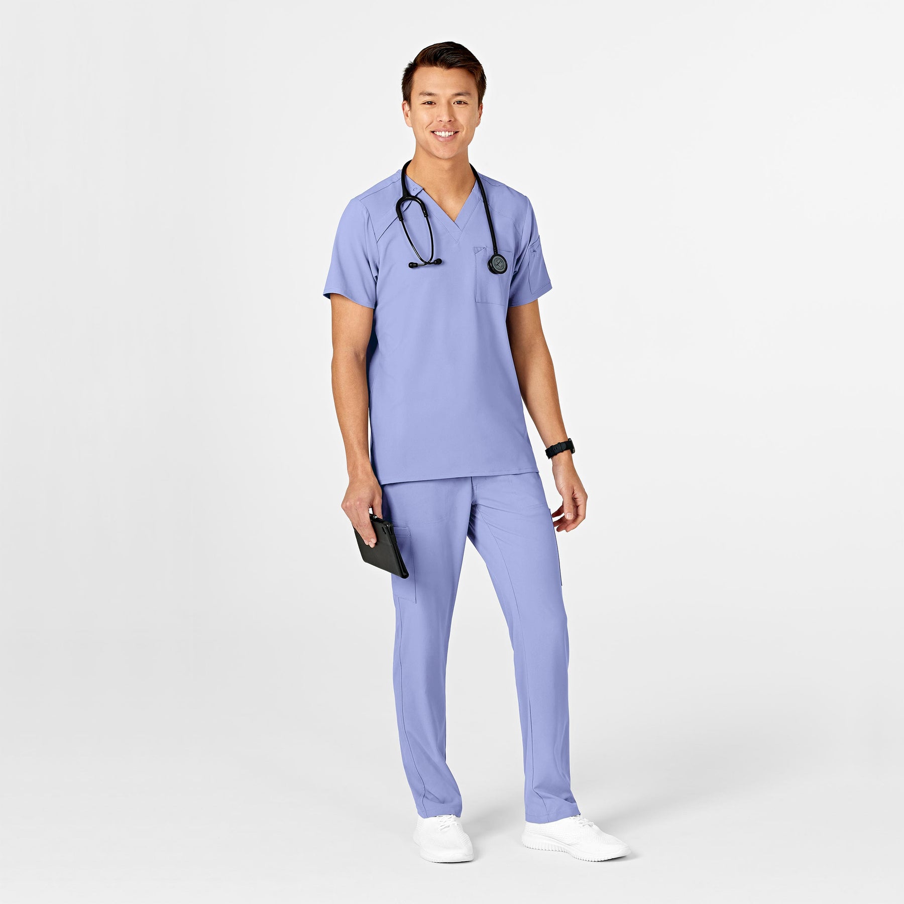 RENEW Mens Straight Slim Scrub Pant - Ceil Blue