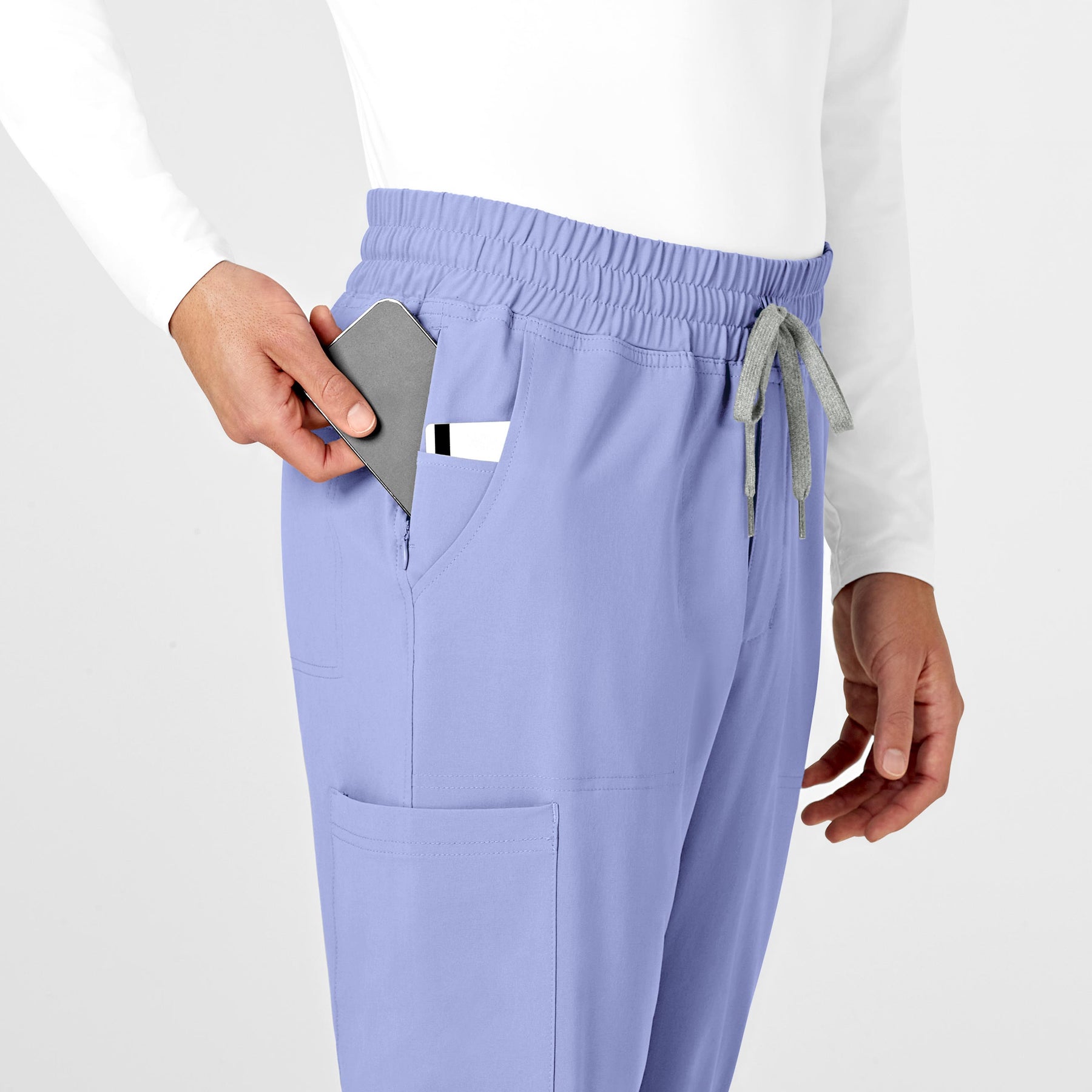 RENEW Mens Straight Slim Scrub Pant - Ceil Blue