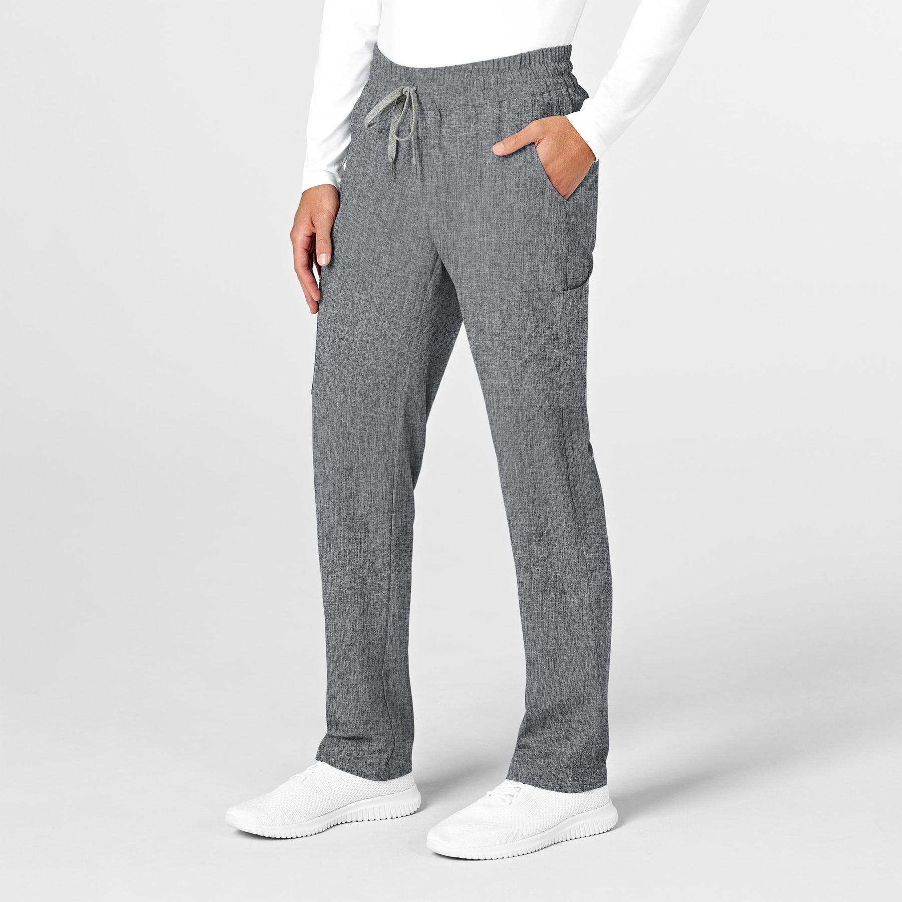 RENEW Mens Straight Slim Scrub Pant - Grey Heather