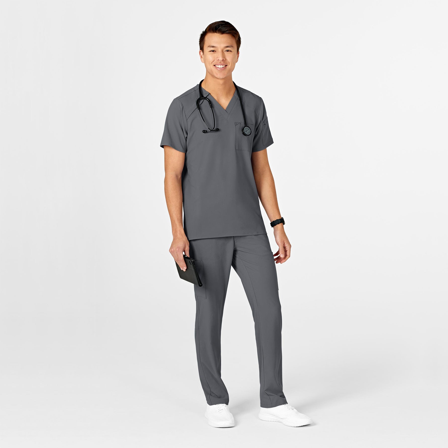 RENEW Mens Straight Slim Scrub Pant - Pewter