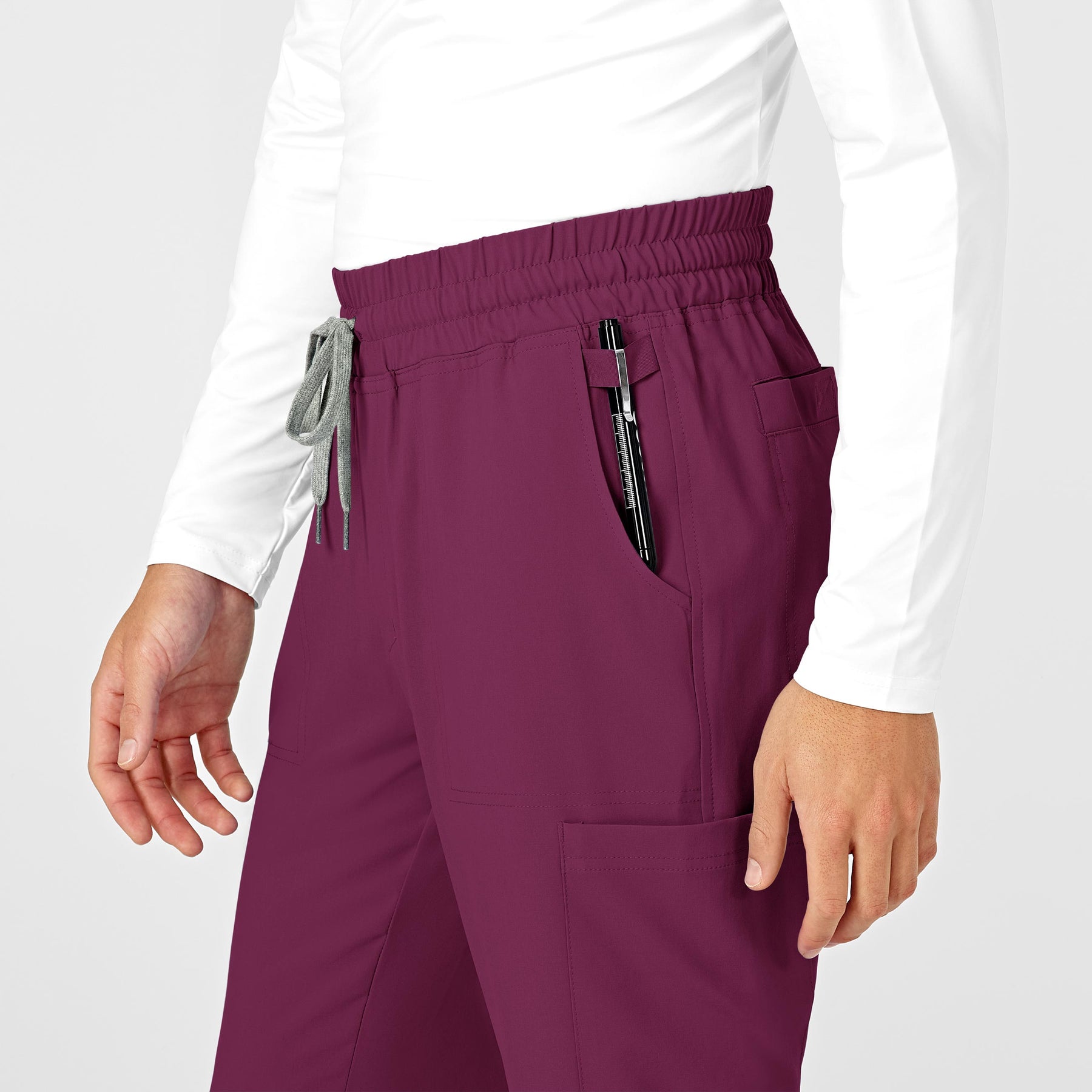 RENEW Mens Straight Slim Scrub Pant - Wine