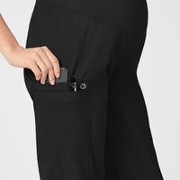 WonderWORK Maternity Cargo Scrub Pant - Black