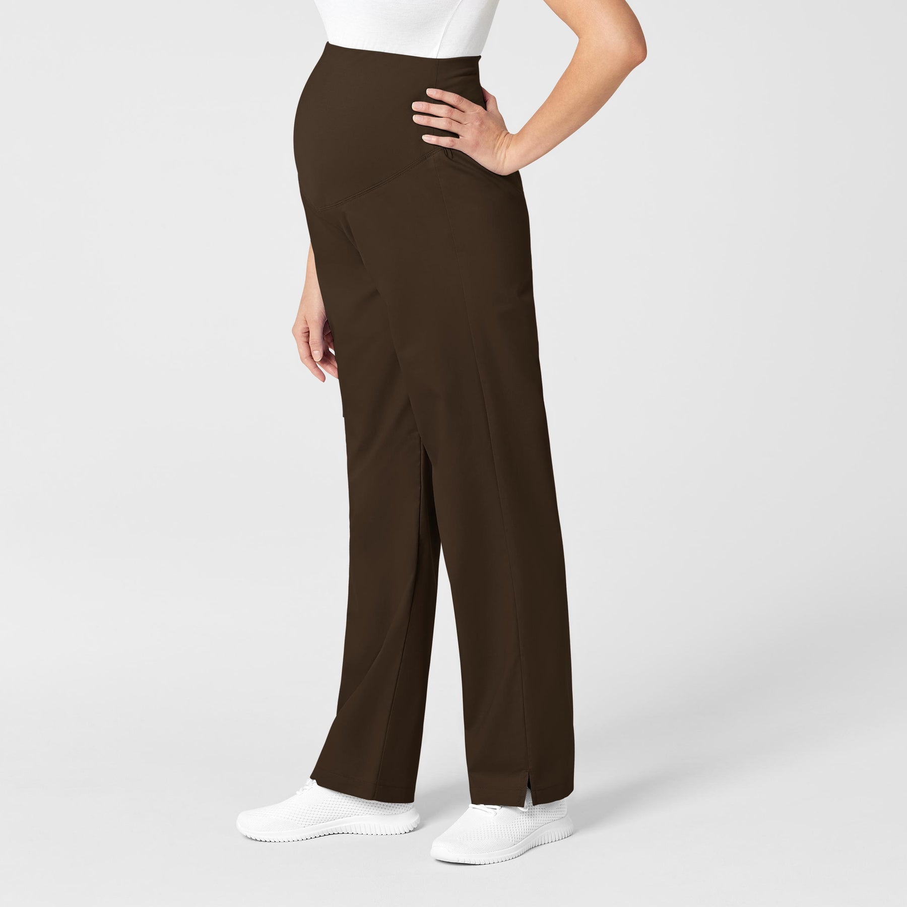 WonderWORK Maternity Cargo Scrub Pant - Chocolate