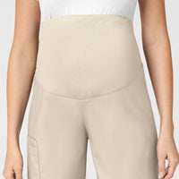 WonderWORK Maternity Cargo Scrub Pant - Khaki