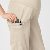 WonderWORK Maternity Cargo Scrub Pant - Khaki