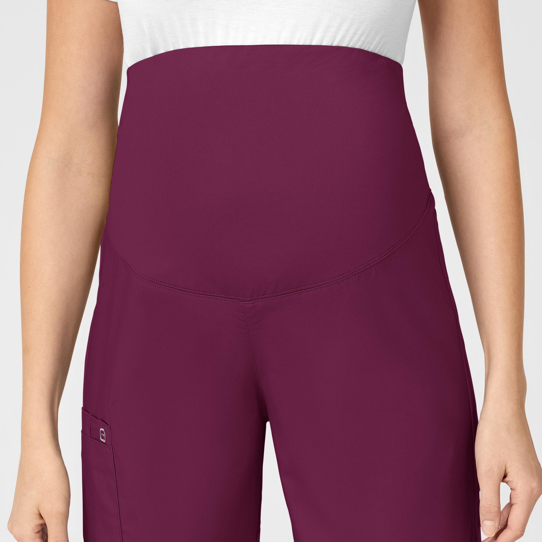 WonderWORK Maternity Cargo Scrub Pant - Wine