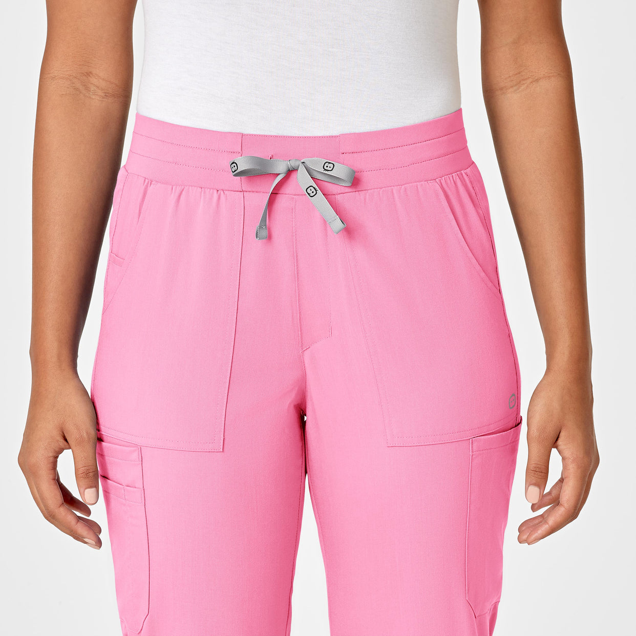 PRO Women's Slim Leg Cargo Scrub Pant - Pink Blossom