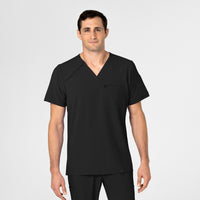 Black Mens EZ Zip Scrub Top