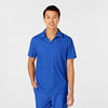 W123 Men's Collar Scrub Top - Royal