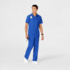 W123 Men's Collar Scrub Top - Royal