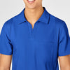 W123 Men's Collar Scrub Top - Royal