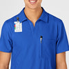 W123 Men's Collar Scrub Top - Royal