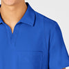 W123 Men's Collar Scrub Top - Royal