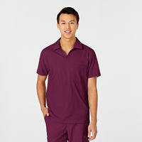 W123 Men's Collar Scrub Top - Wine