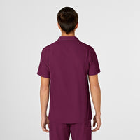 W123 Men's Collar Scrub Top - Wine