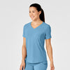 RENEW Women's Zip Accent Scrub Top - Bay Blue