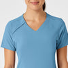 RENEW Women's Zip Accent Scrub Top - Bay Blue