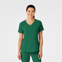 RENEW Women's Zip Accent Scrub Top - Hunter