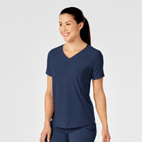 RENEW Women's Zip Accent Scrub Top - Navy