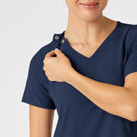 RENEW Women's Zip Accent Scrub Top - Navy