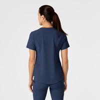 RENEW Women's Zip Accent Scrub Top - Navy