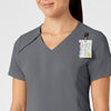 RENEW Women's Zip Accent Scrub Top - Pewter