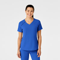 RENEW Women's Zip Accent Scrub Top - Royal