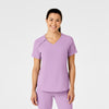 RENEW Women's Zip Accent Scrub Top - Violet Tulle